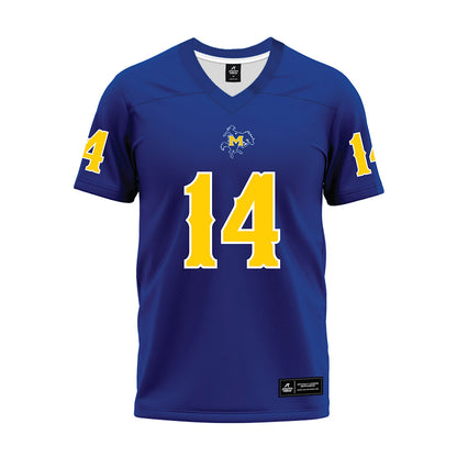 McNeese State - NCAA Football : Ikenna Nwobu - Blue Premium Football Jersey-0