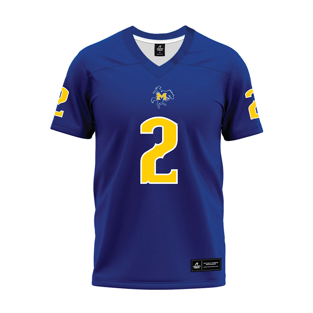 McNeese State - NCAA Football : Lee Holmes - Blue Premium Football Jersey-0