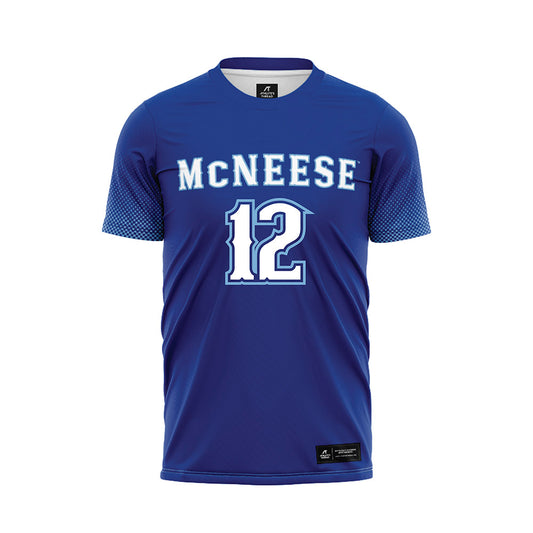 McNeese State - NCAA Women's Soccer : Rhiannon Maynes-Tourond - Blue Soccer Jersey-0