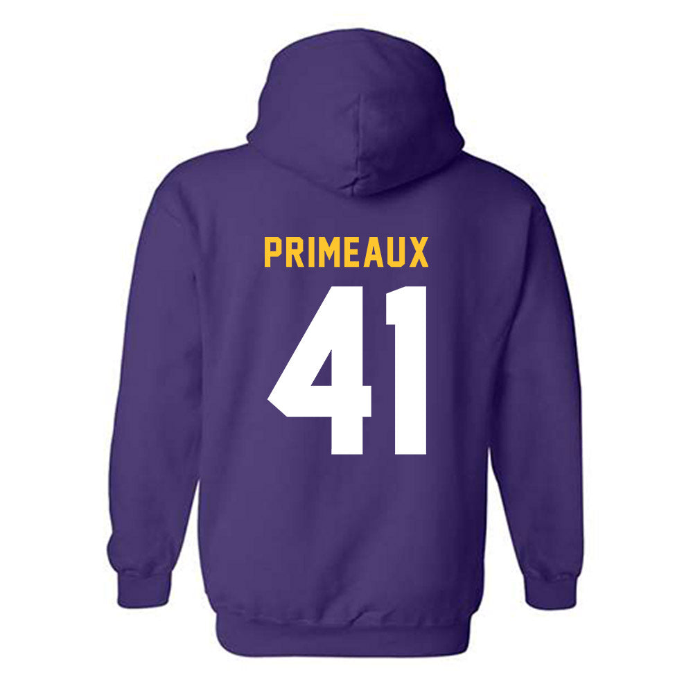 LSU - NCAA Baseball : DJ Primeaux - Classic Shersey Hooded Sweatshirt-1