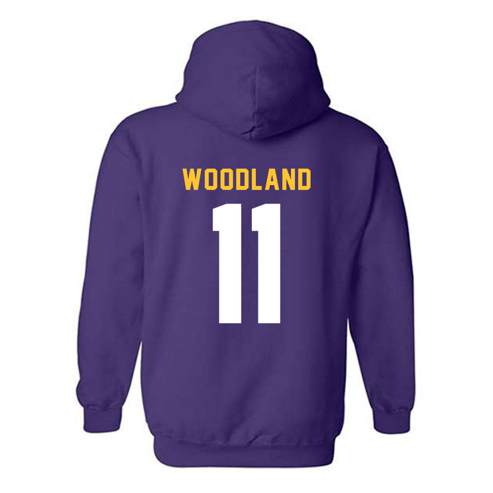 LSU - NCAA Football : PJ Woodland - Classic Shersey Hooded Sweatshirt-1