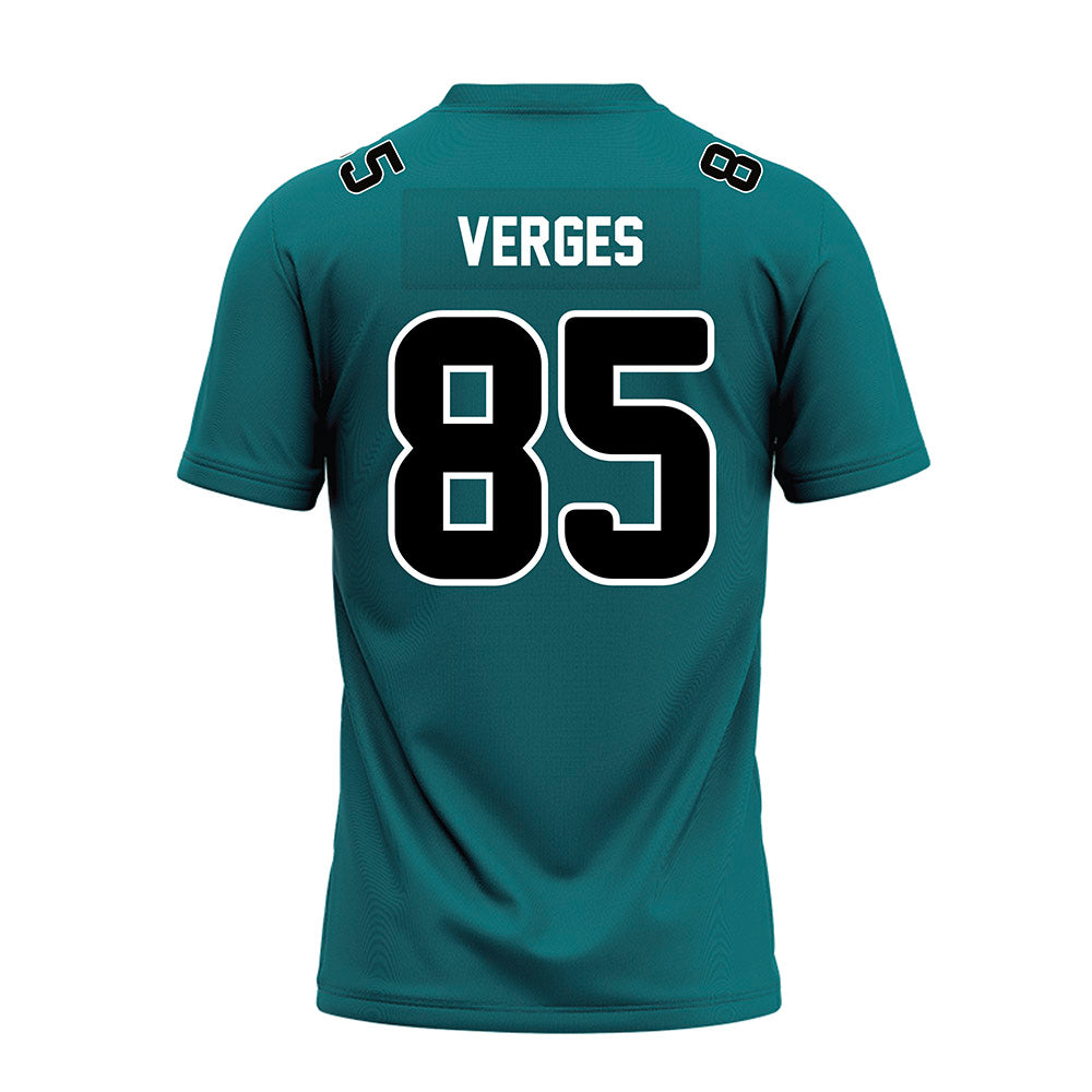 Coastal Carolina - NCAA Football : Ben Verges - Teal Premium Football Jersey-1