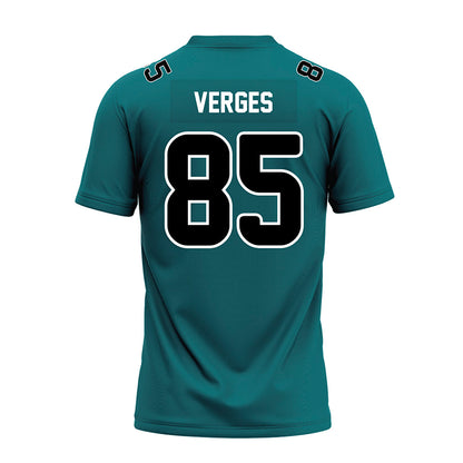 Coastal Carolina - NCAA Football : Ben Verges - Teal Premium Football Jersey-1