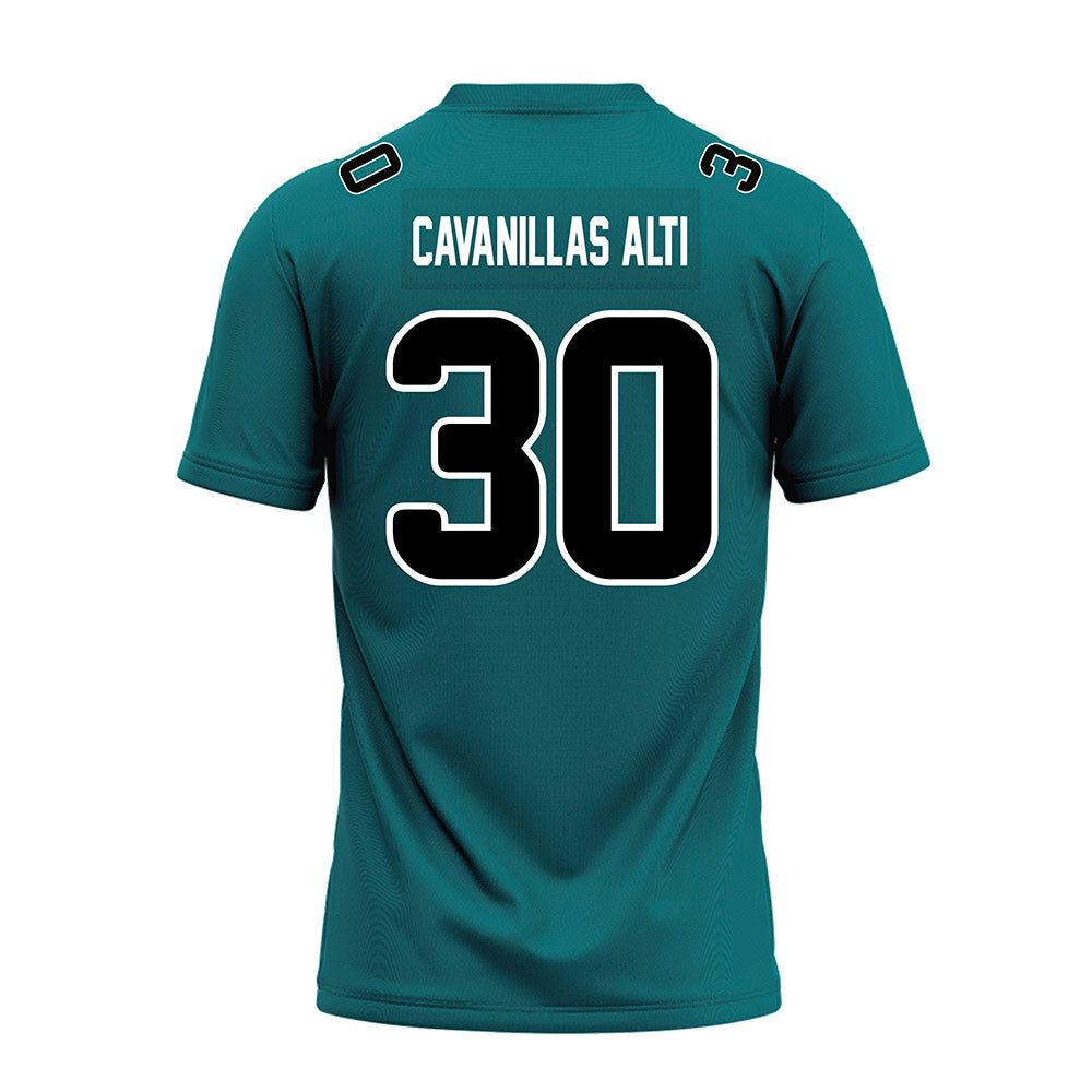 Coastal Carolina - NCAA Football : Nicolas Cavanillas Alti - Teal Premium Football Jersey-1