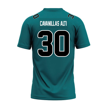 Coastal Carolina - NCAA Football : Nicolas Cavanillas Alti - Teal Premium Football Jersey-1