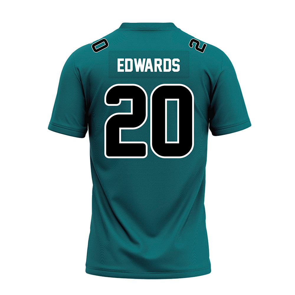 Coastal Carolina - NCAA Football : Jevon Edwards - Teal Premium Football Jersey-1