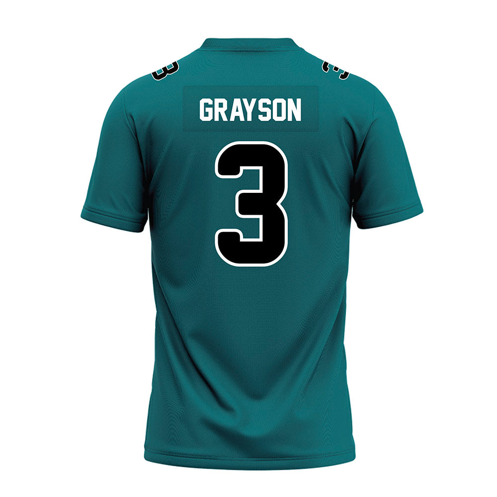 Coastal Carolina - NCAA Football : Ryan Grayson - Teal Premium Football Jersey-1