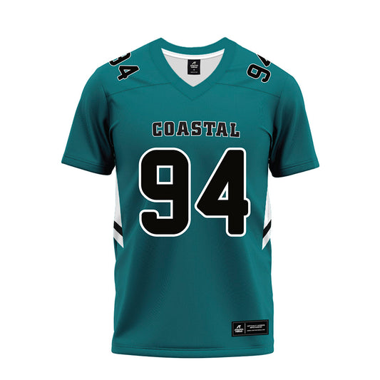 Coastal Carolina - NCAA Football : Donovan Grayson - Teal Premium Football Jersey-0