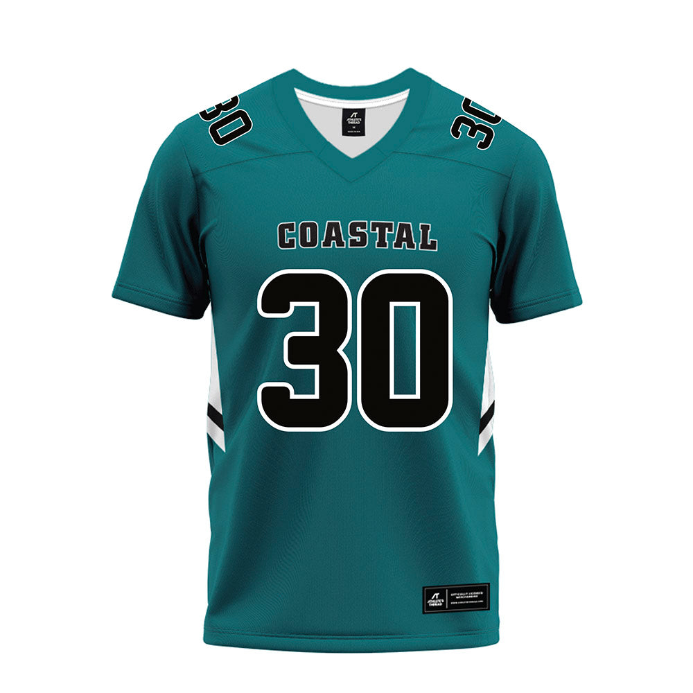 Coastal Carolina - NCAA Football : Nicolas Cavanillas Alti - Teal Premium Football Jersey-0