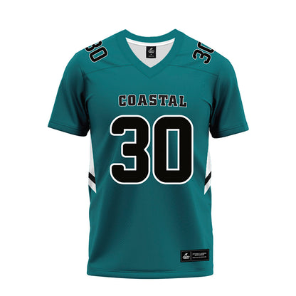 Coastal Carolina - NCAA Football : Nicolas Cavanillas Alti - Teal Premium Football Jersey-0