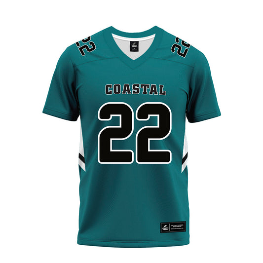 Coastal Carolina - NCAA Football : Michael Knight - Teal Premium Football Jersey-0