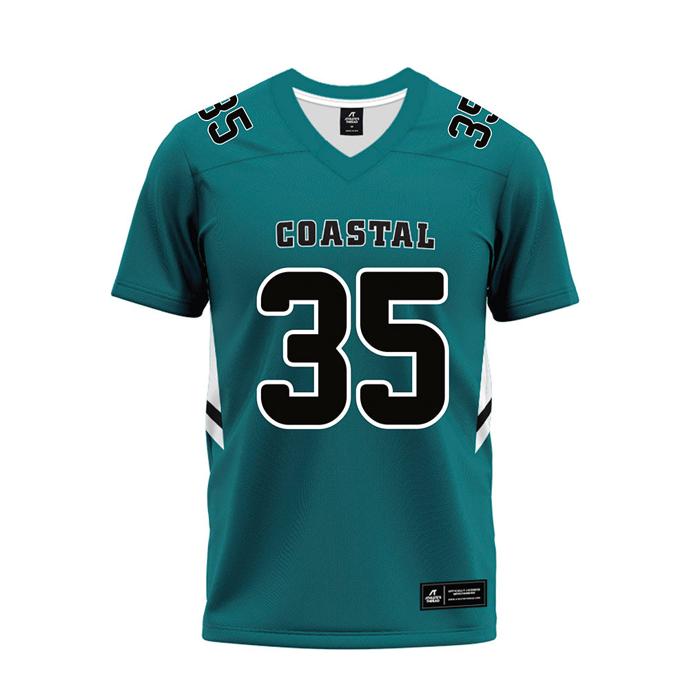Coastal Carolina - NCAA Football : Xzavier Booker - Teal Premium Football Jersey-0