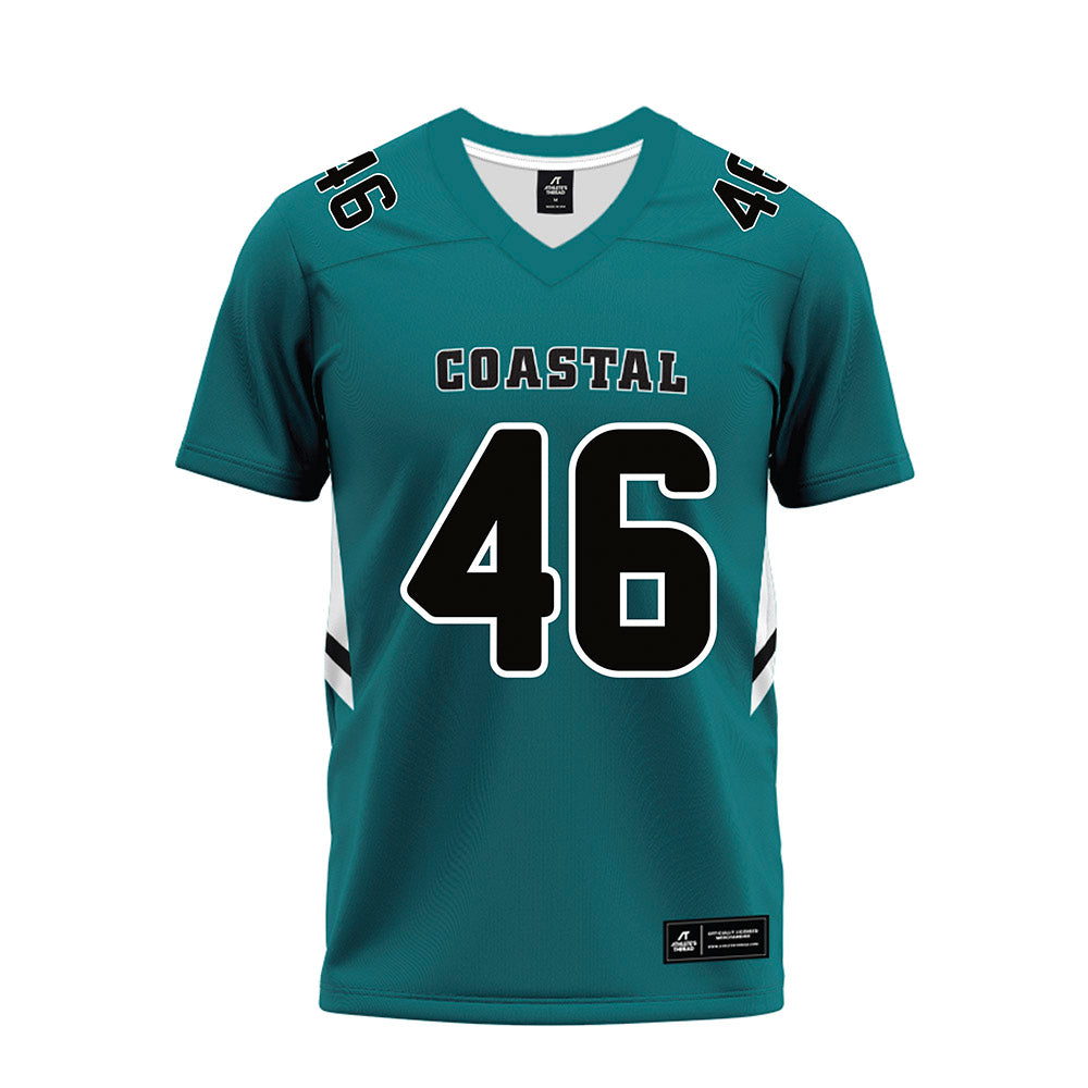 Coastal Carolina - NCAA Football : Gavin Carrick - Teal Premium Football Jersey-0