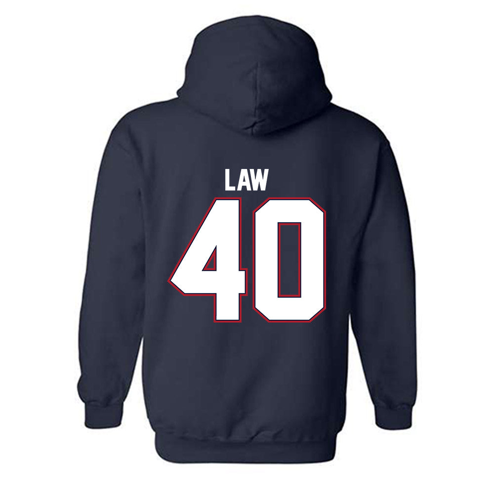 Liberty - NCAA Football : Christopher Law - Classic Shersey Hooded Sweatshirt-1