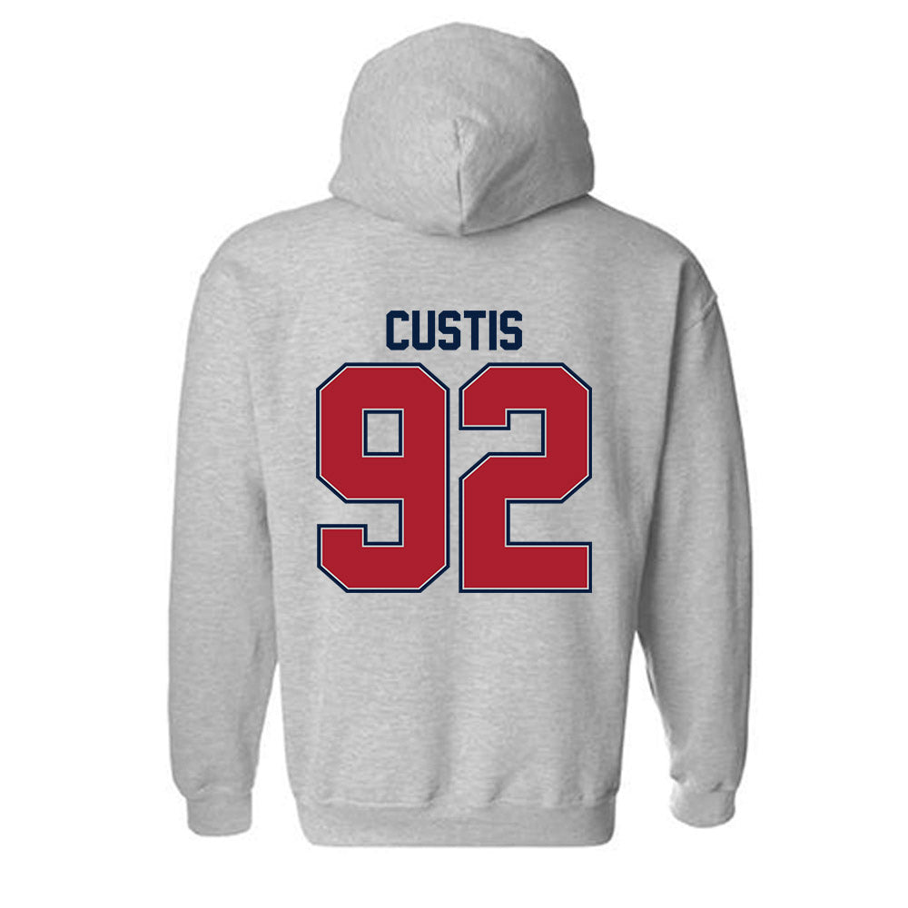 Liberty - NCAA Football : John Custis - Classic Shersey Hooded Sweatshirt-1
