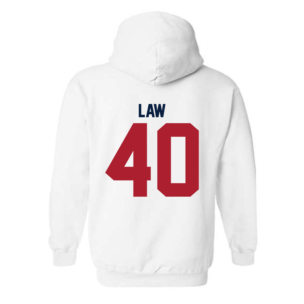 Liberty - NCAA Football : Christopher Law - Classic Shersey Hooded Sweatshirt-1