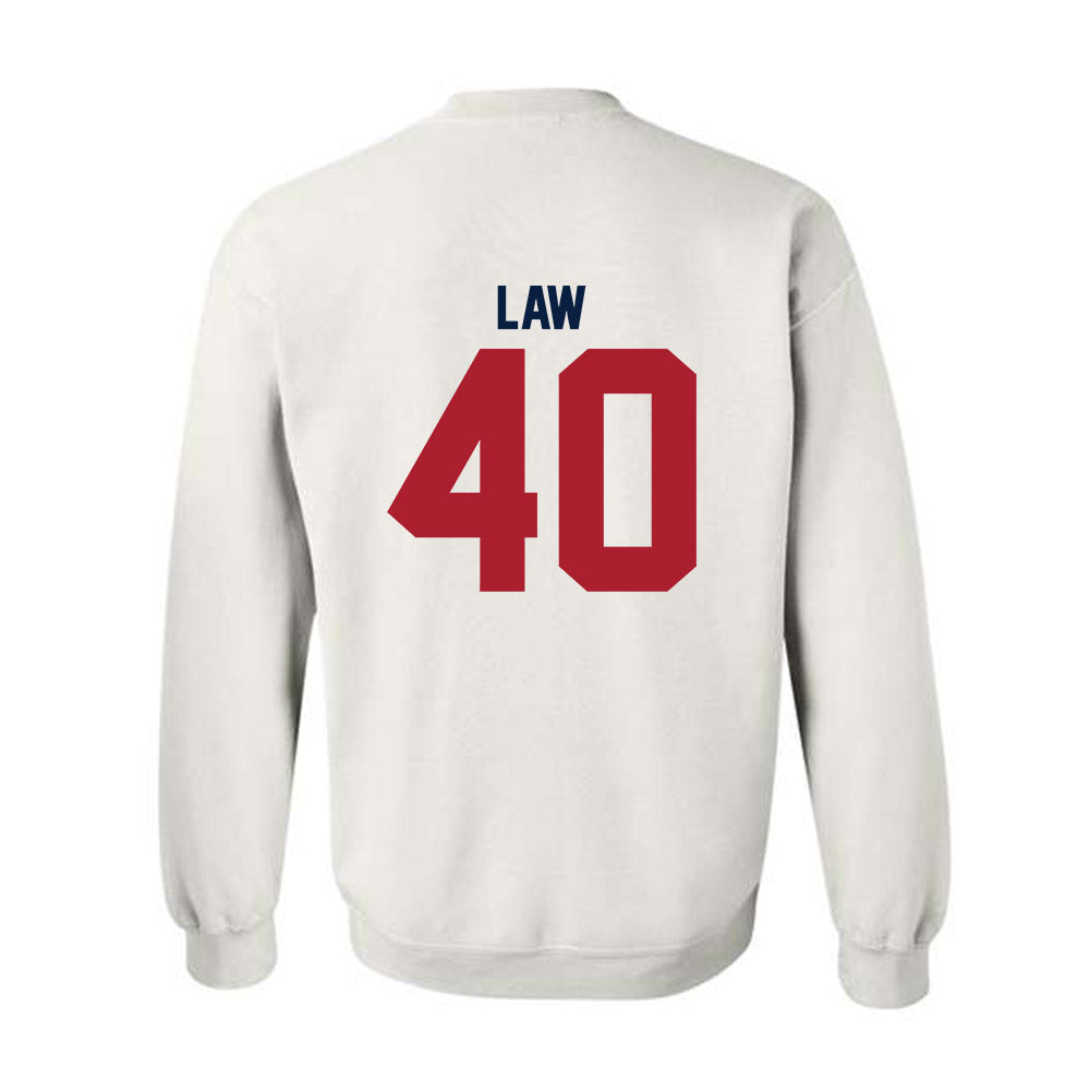 Liberty - NCAA Football : Christopher Law - Classic Shersey Crewneck Sweatshirt-1