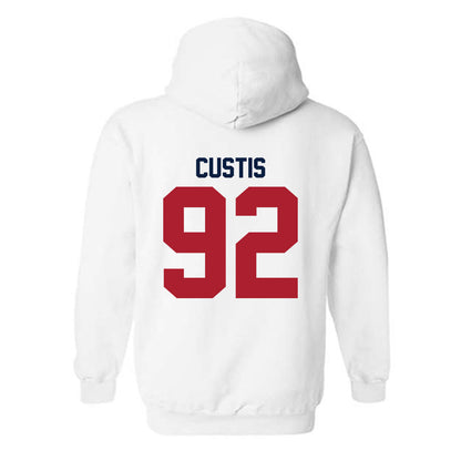 Liberty - NCAA Football : John Custis - Classic Shersey Hooded Sweatshirt-1