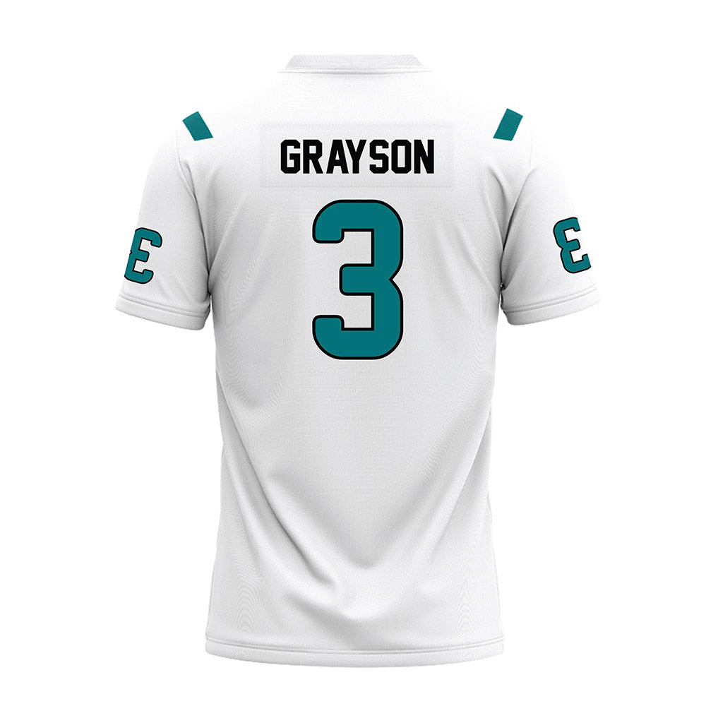 Coastal Carolina - NCAA Football : Ryan Grayson - White Premium Football Jersey-1