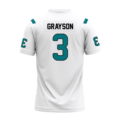 Coastal Carolina - NCAA Football : Ryan Grayson - White Premium Football Jersey-1
