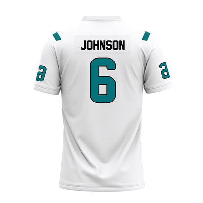 Coastal Carolina - NCAA Football : Krosse Johnson - White Premium Football Jersey-1