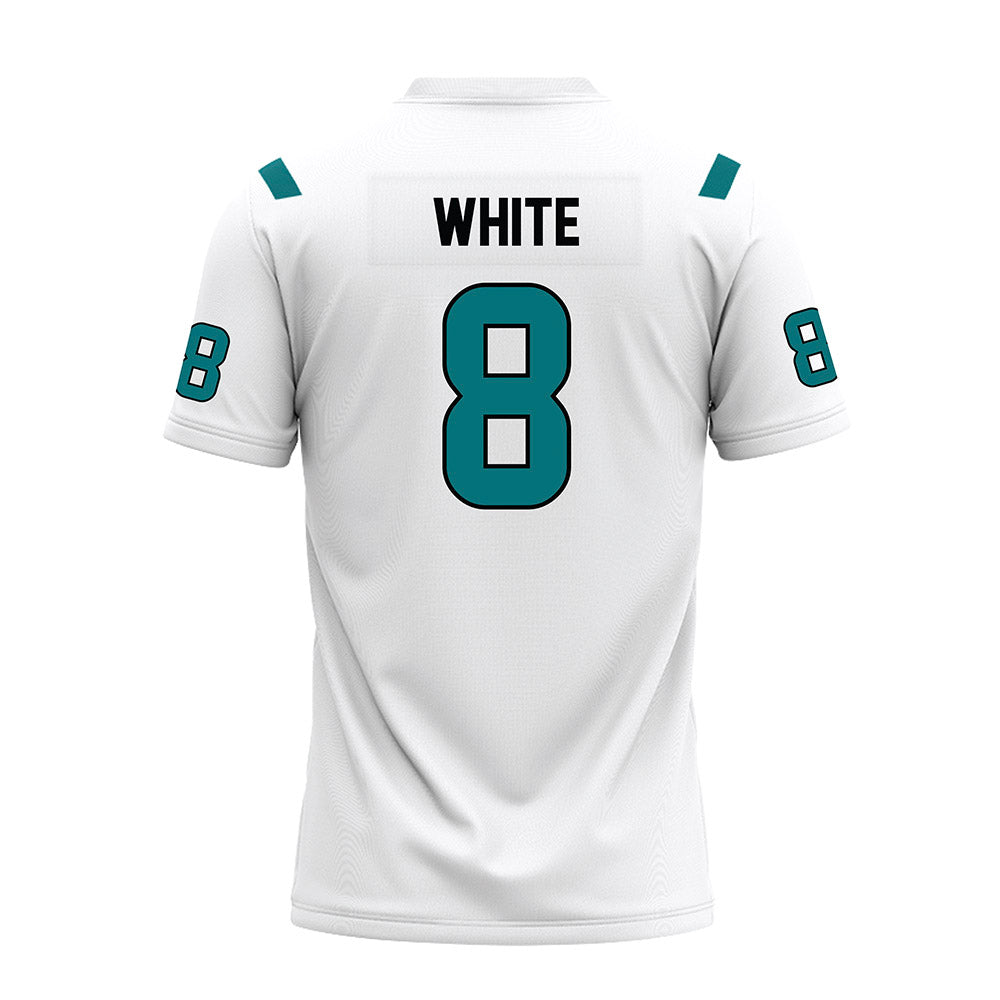 Coastal Carolina - NCAA Football : Gabe White - White Premium Football Jersey-1