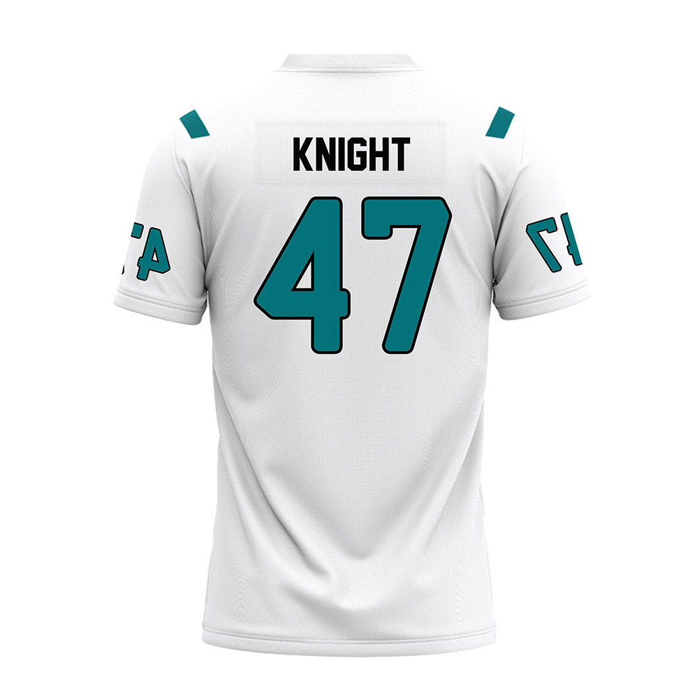 Coastal Carolina - NCAA Football : Michael Knight - White Premium Football Jersey-1