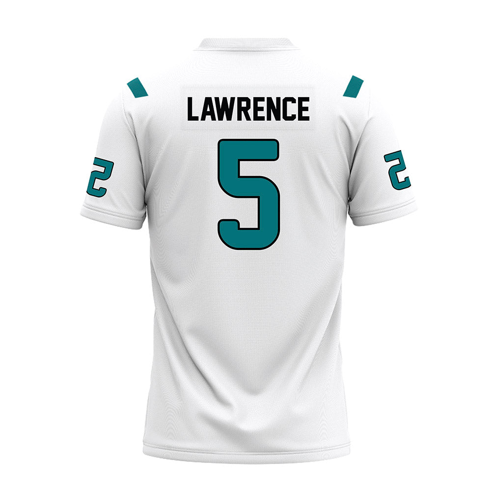 Coastal Carolina - NCAA Football : Goldie Lawrence - White Premium Football Jersey-1