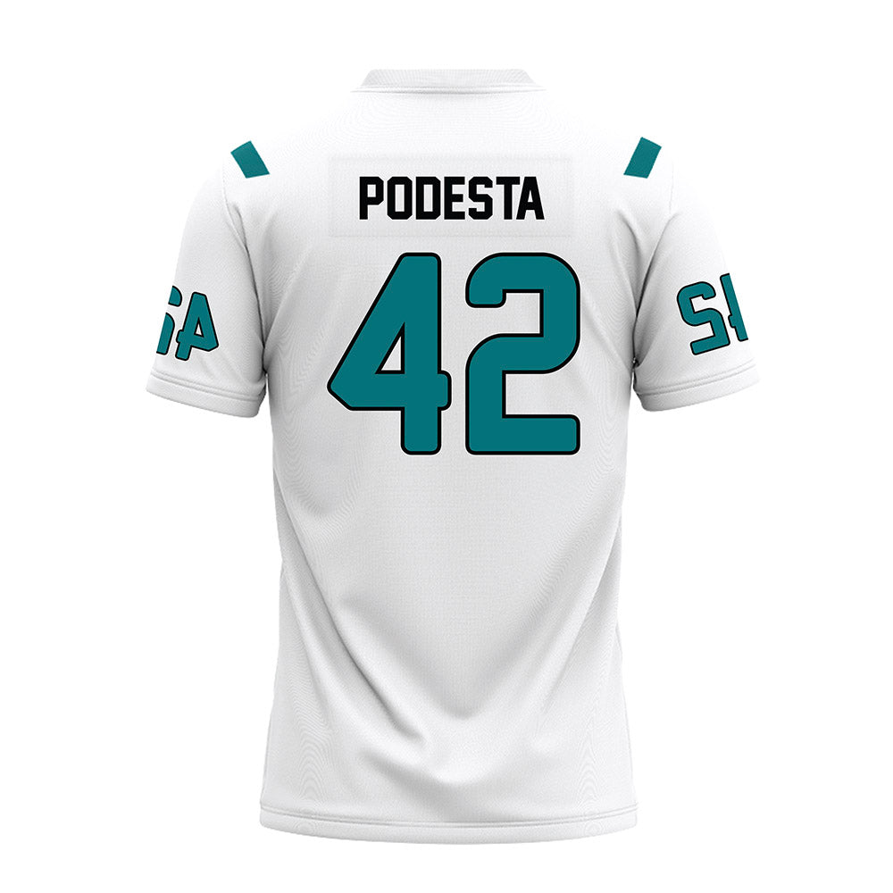 Coastal Carolina - NCAA Football : Roland Podesta - White Premium Football Jersey-1