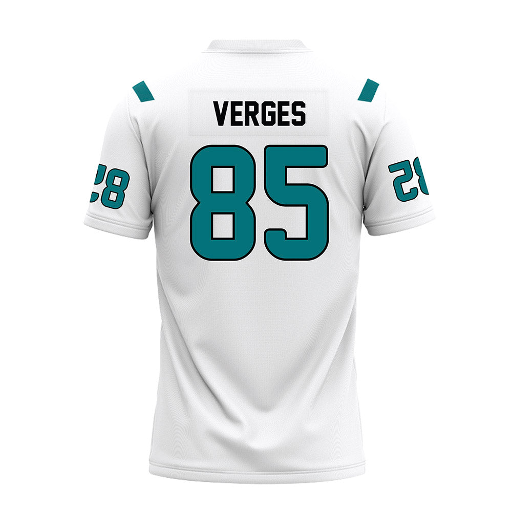 Coastal Carolina - NCAA Football : Ben Verges - White Premium Football Jersey-1