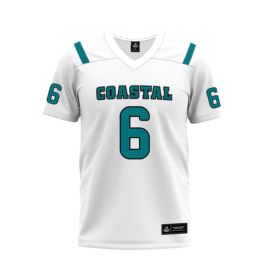 Coastal Carolina - NCAA Football : Krosse Johnson - White Premium Football Jersey-0
