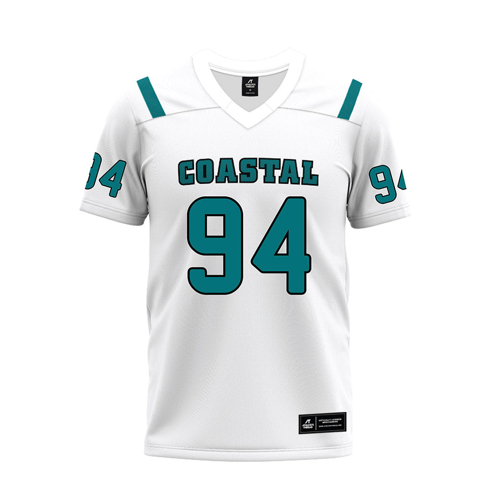 Coastal Carolina - NCAA Football : Donovan Grayson - White Premium Football Jersey-0