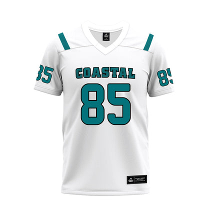 Coastal Carolina - NCAA Football : Ben Verges - White Premium Football Jersey-0