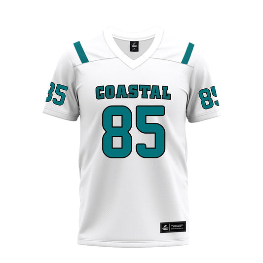 Coastal Carolina - NCAA Football : Ben Verges - White Premium Football Jersey-0