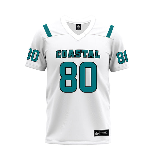 Coastal Carolina - NCAA Football : Trishstin Glass - White Premium Football Jersey-0