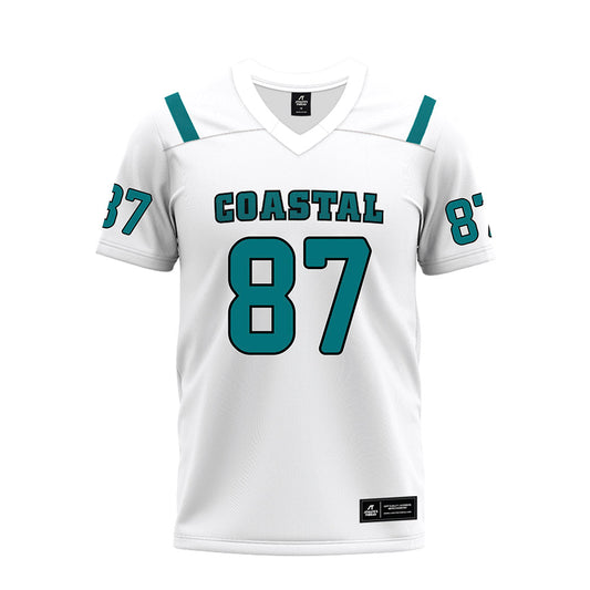 Coastal Carolina - NCAA Football : Jayden Johnson - White Premium Football Jersey-0