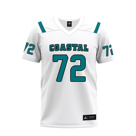 Coastal Carolina - NCAA Football : Dominic Rijos - White Premium Football Jersey-0