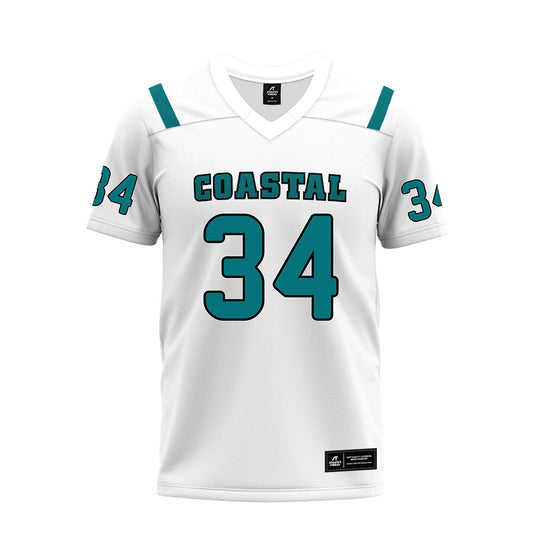 Coastal Carolina - NCAA Football : Wyatt Gedeon - White Premium Football Jersey-0