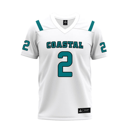 Coastal Carolina - NCAA Football : Deuce Bailey - White Premium Football Jersey-0