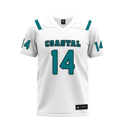 Coastal Carolina - NCAA Football : Colton Hinton - White Premium Football Jersey-0