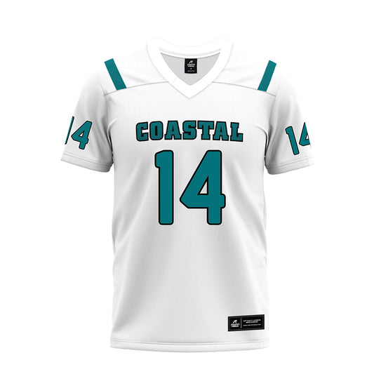 Coastal Carolina - NCAA Football : Colton Hinton - White Premium Football Jersey-0