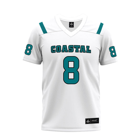 Coastal Carolina - NCAA Football : Gabe White - White Premium Football Jersey-0