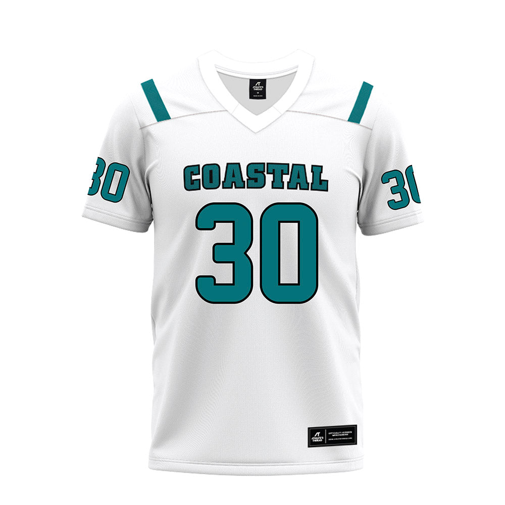 Coastal Carolina - NCAA Football : Nicolas Cavanillas Alti - White Premium Football Jersey-0
