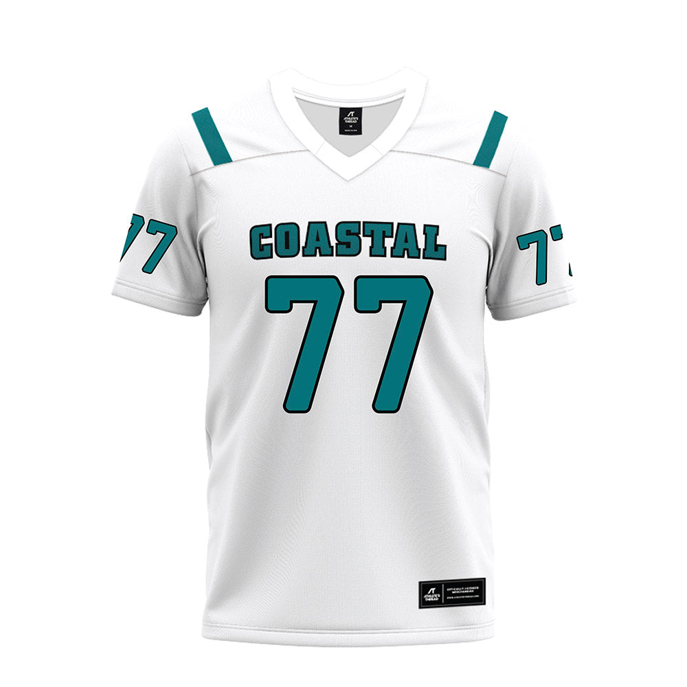 Coastal Carolina - NCAA Football : Johnathan Ashley - White Premium Football Jersey-0