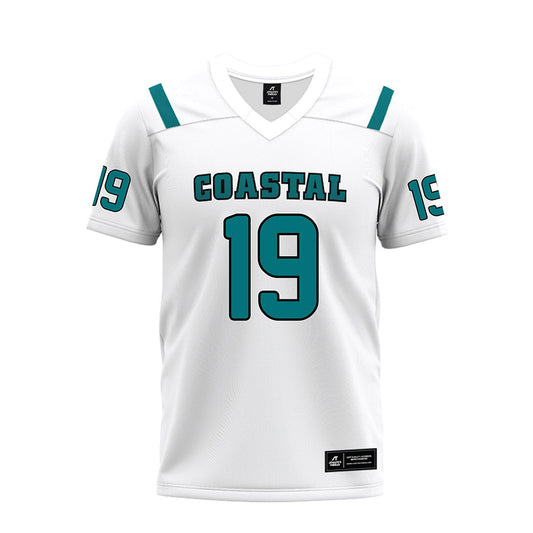 Coastal Carolina - NCAA Football : Se'Von McDowell - White Premium Football Jersey-0