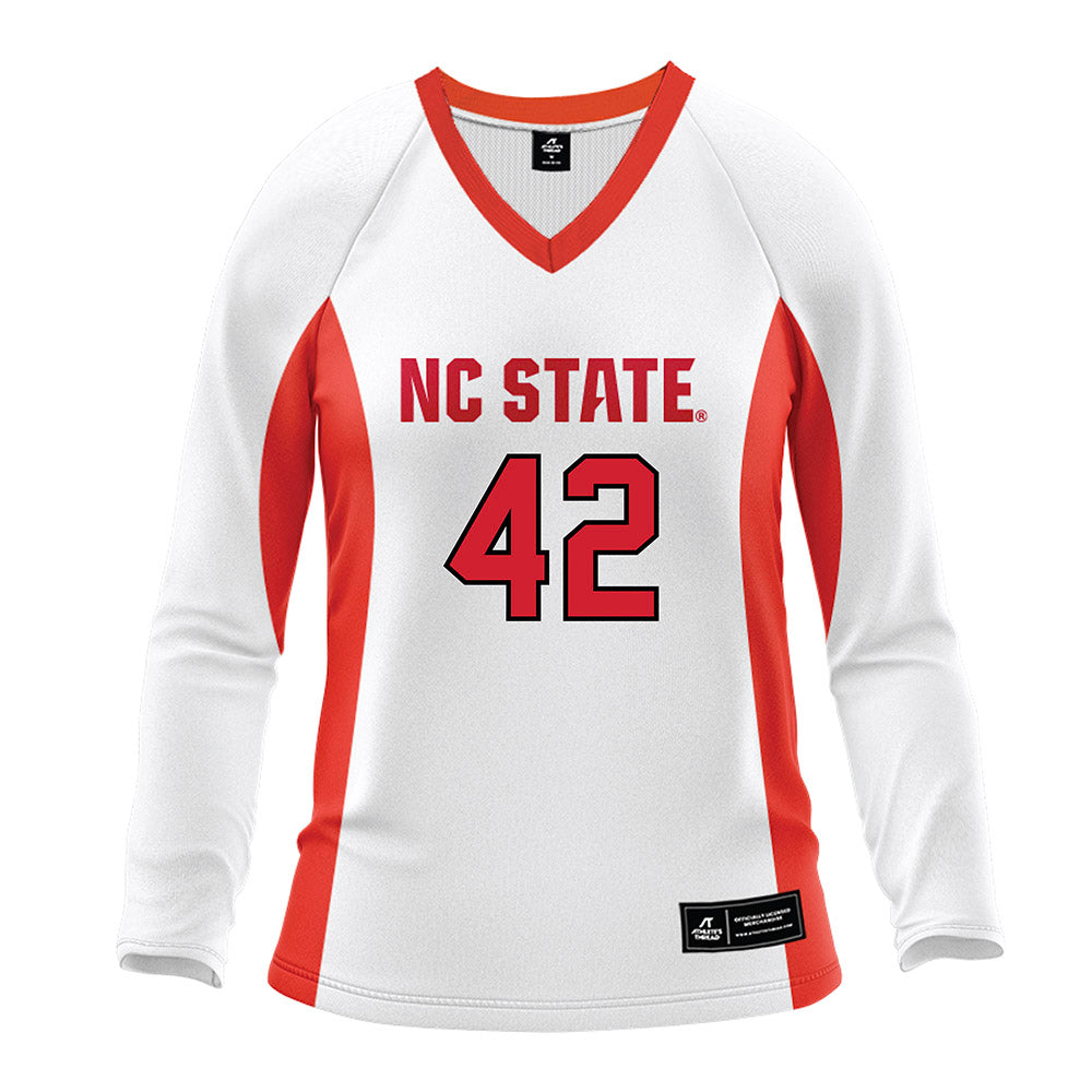 NC State - NCAA Women's Volleyball : Britni Silver - White Volleyball Jersey-0