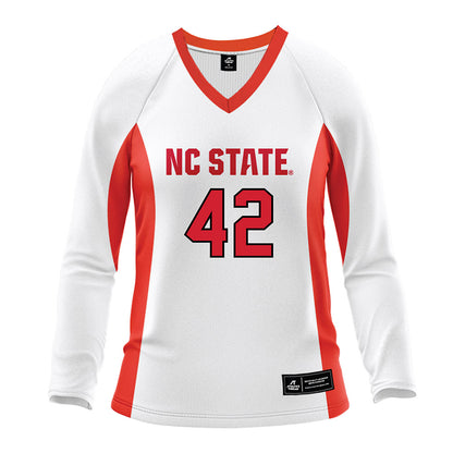 NC State - NCAA Women's Volleyball : Britni Silver - White Volleyball Jersey-0