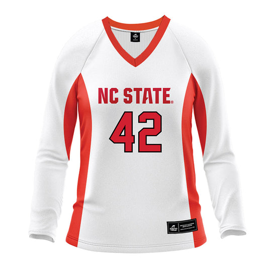 NC State - NCAA Women's Volleyball : Britni Silver - White Volleyball Jersey-0