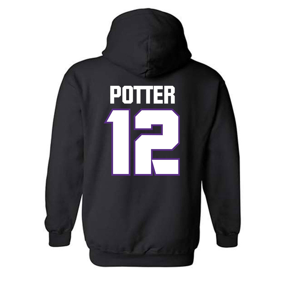 TCU - NCAA Football : David Potter - Sports Shersey Hooded Sweatshirt-1