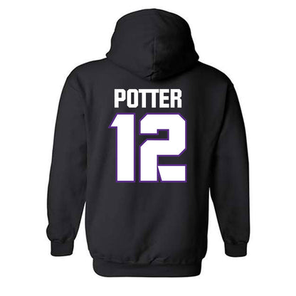 TCU - NCAA Football : David Potter - Sports Shersey Hooded Sweatshirt-1